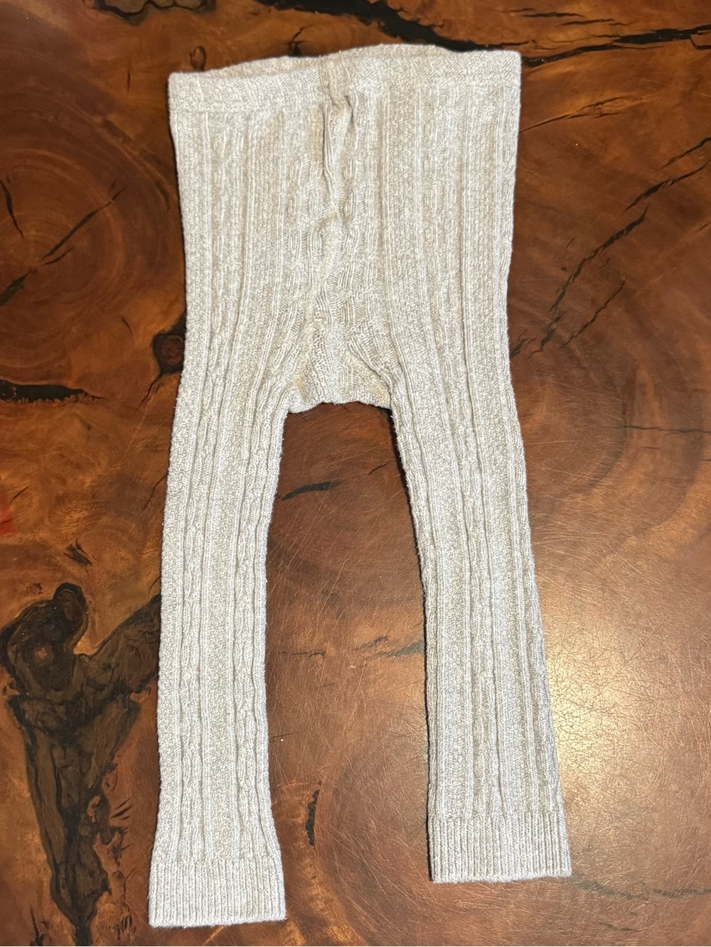 Mini Boden Cream Cable Rib Knit Kids Leggings